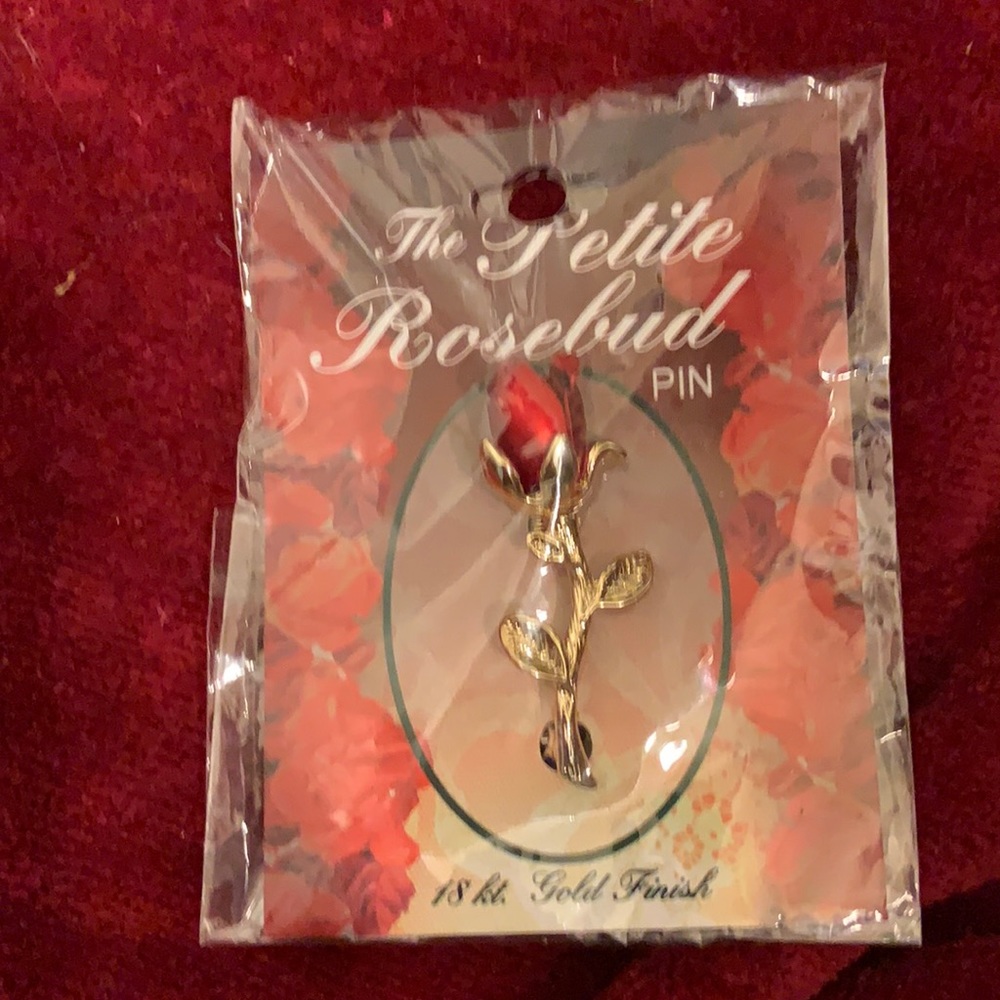 18kt gold plated rose bud pin